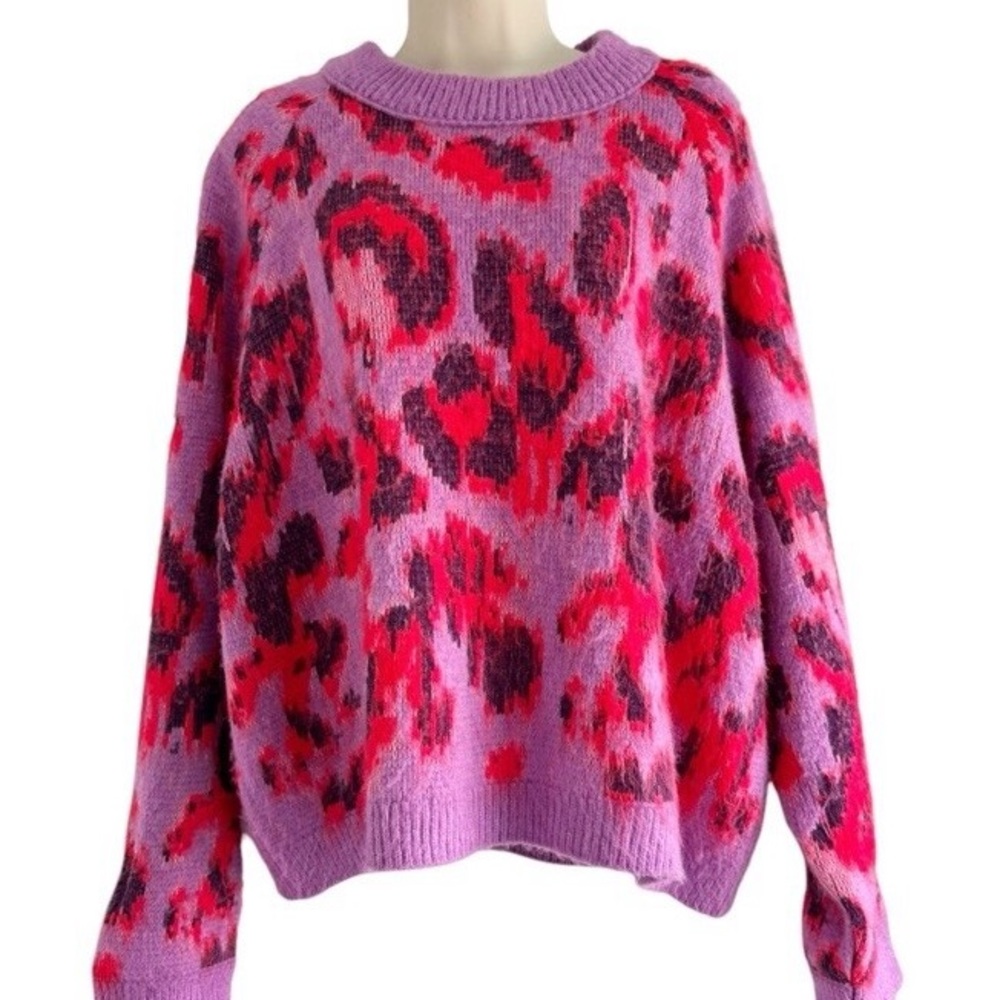 Entro Purple and Red Patterned Sweater - Picture 2 of 7